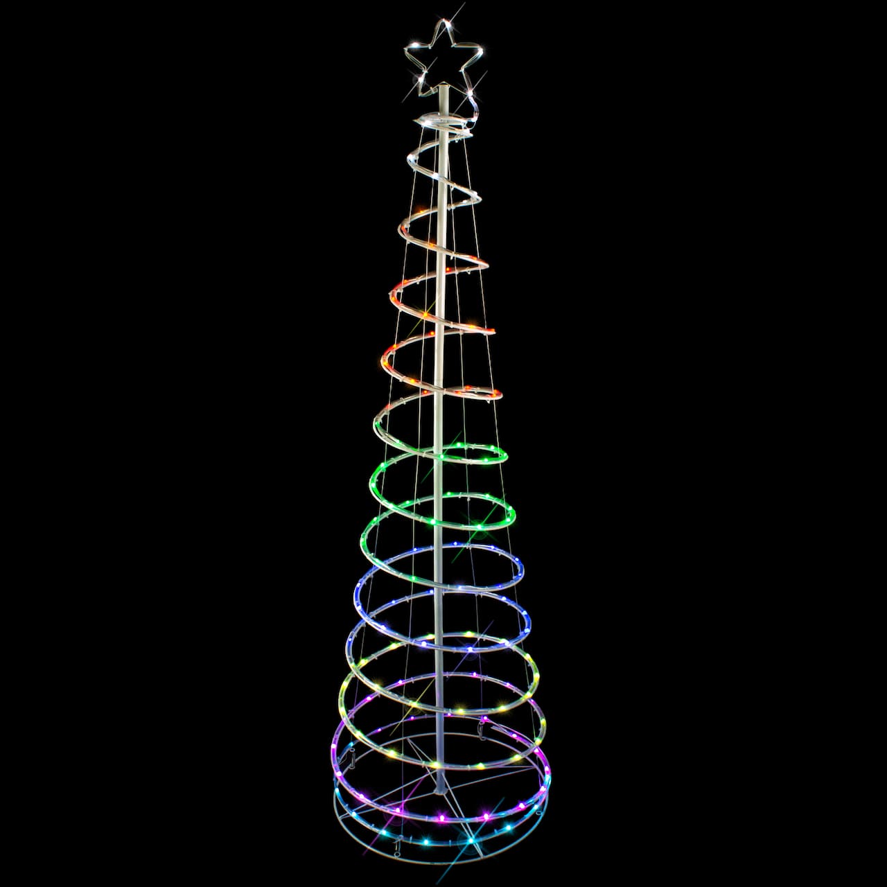 6ft. Outdoor Spiral Artificial Christmas Tree, Color Changing LED Lights